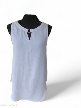 Sami & Jo Light Gray Sleeveless Keyhole Top High Low Hem Size Small